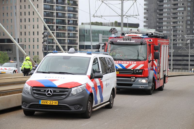 zware trambotsing op Erasmusbrug in Rotterdam
